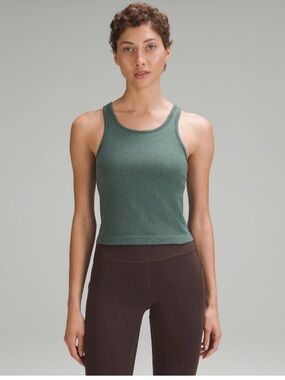 lululemon athletica Ebb to Street Cropped Racerback Tank Top - Dark Forest Green